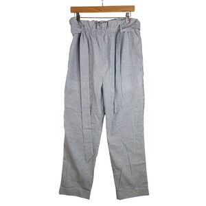 New Andree Striped High Waisted Paperbag Pants‎ size Large Blue/White